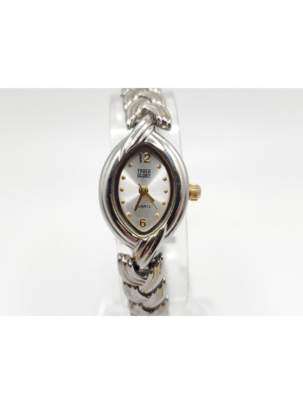 Faded Glory Quartz Women Watch New Battery Silver Tone Oval 18mm